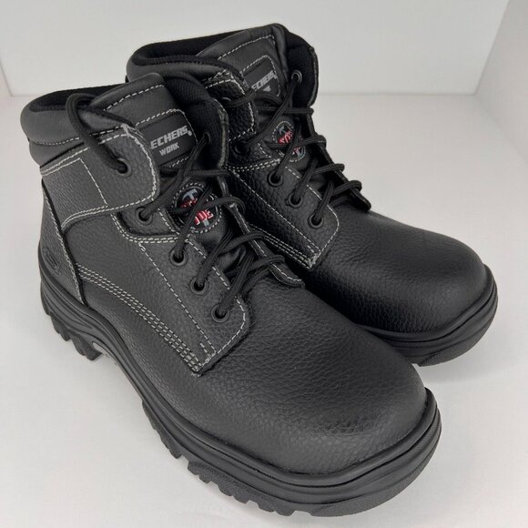 Skechers Mens 77143 Burgin Tarlac Steel Toe Industrial Leather Size 8 Work Boots main image 5